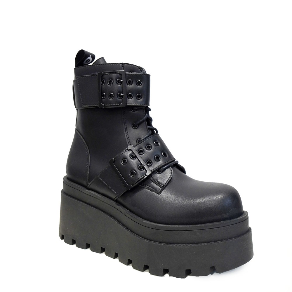 Altercore - Deminis Vegan Plattformstiefel - Schwarz